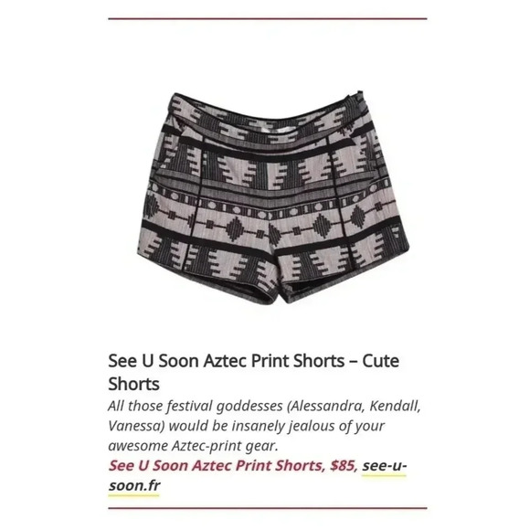 {See U Soon} Aztec Print Shorts - Picture 8 of 9